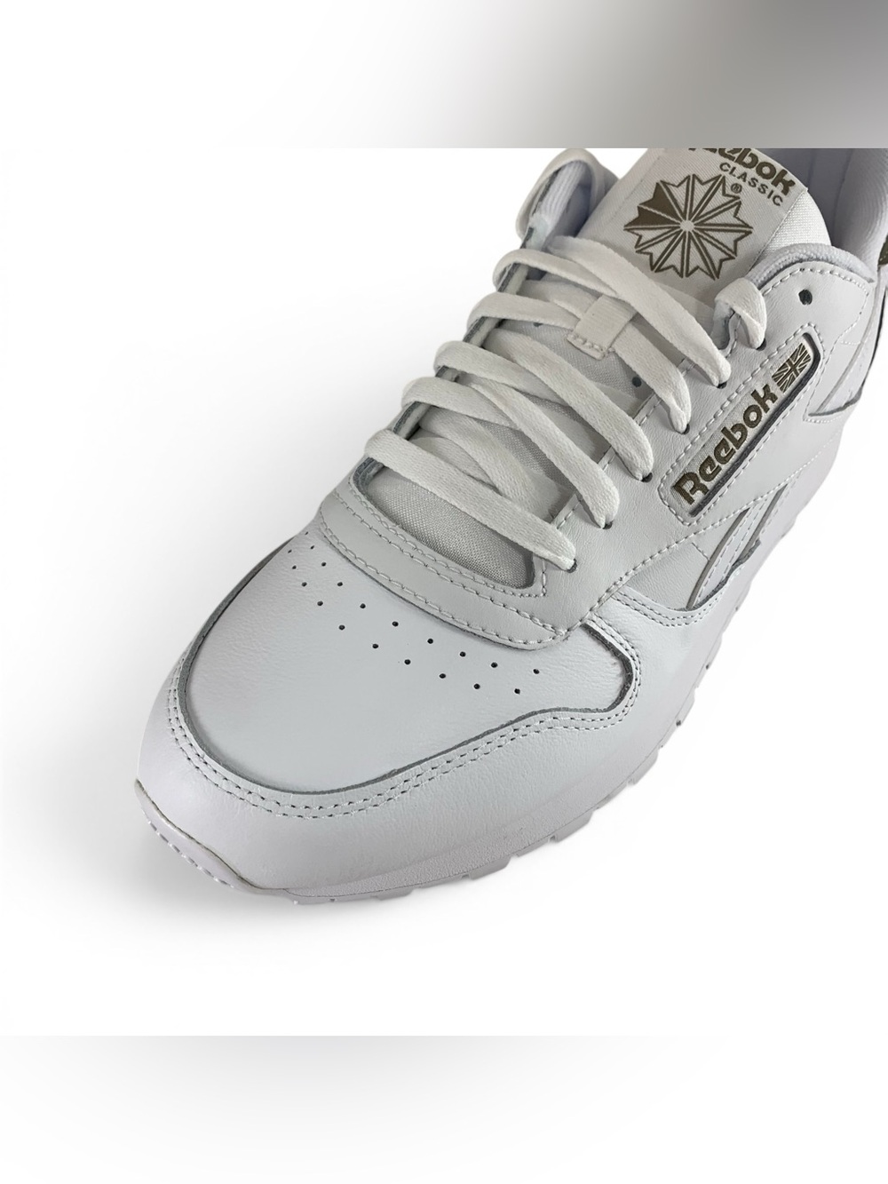 Reebok Classic Leather White Gritty Grey Men's Shoes Sneakers 100242398 - Picture 9 of 10